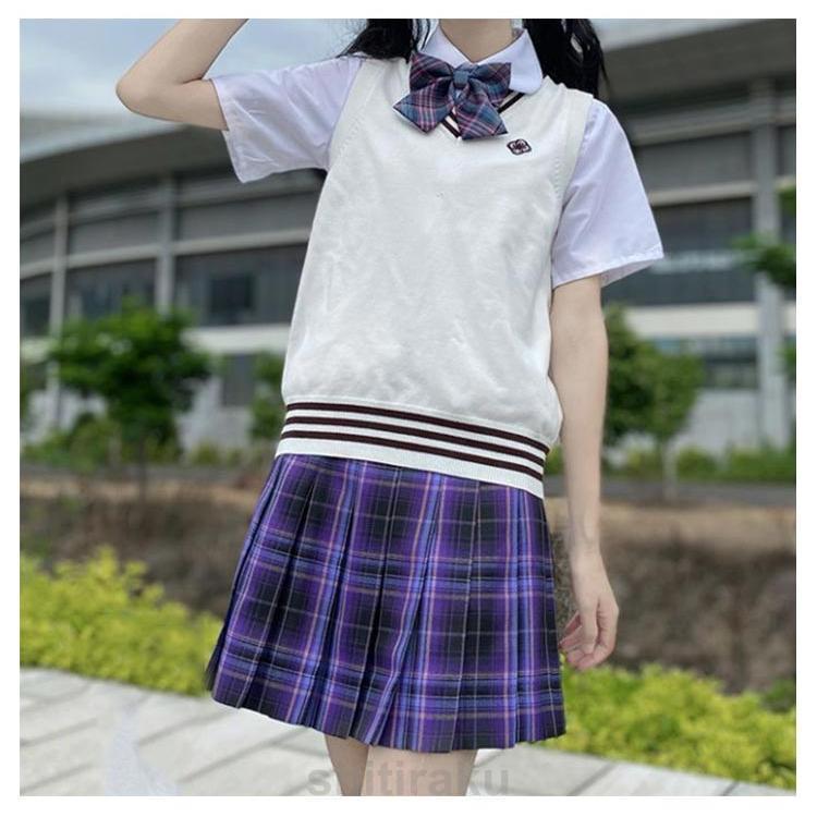 ニット ライン入り 女の子 ライン入り ギフト ニット 学生服 Vネック ベスト 制服 かわいい セーター 高校 高校生 中学 レディース ショート | ブランド登録なし | 09