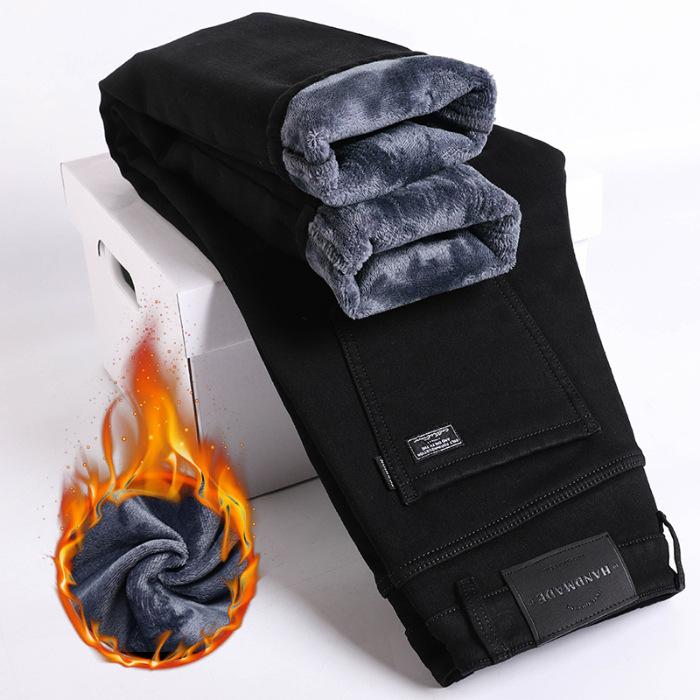 デニムパンツ暖パンツメンズ裏起毛暖チノパンスキニージーンズストレッチパンツ冬ズボン暖かい美脚秋冬伸縮性保温カジュアル | ブランド登録なし | 01