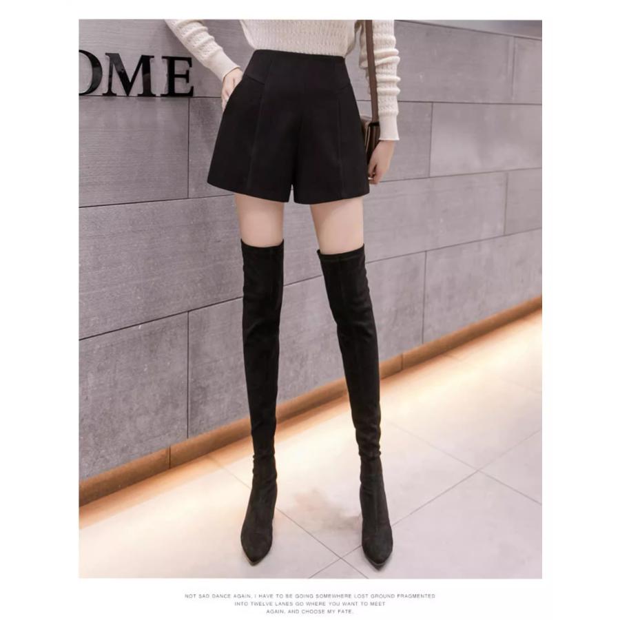 ショートパンツ レディース 秋 冬 ショーパン 黒 グレー 起毛