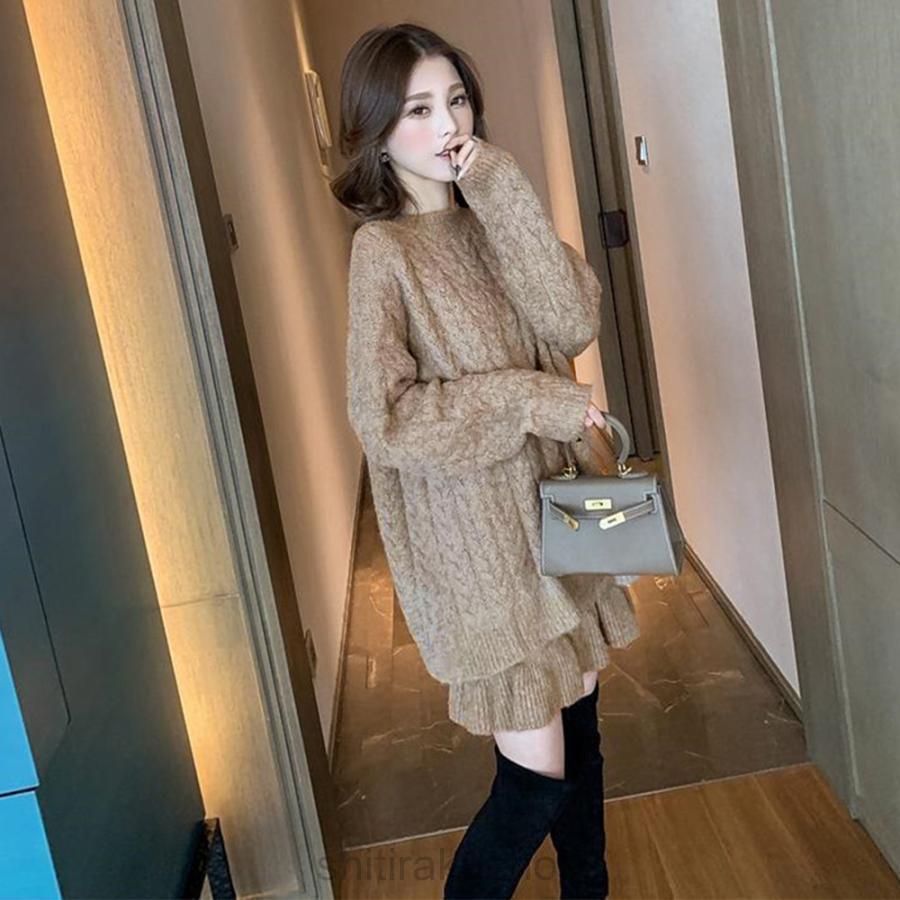 韓国 ニット セットアップ ミニスカート : 七楽通販ショップ