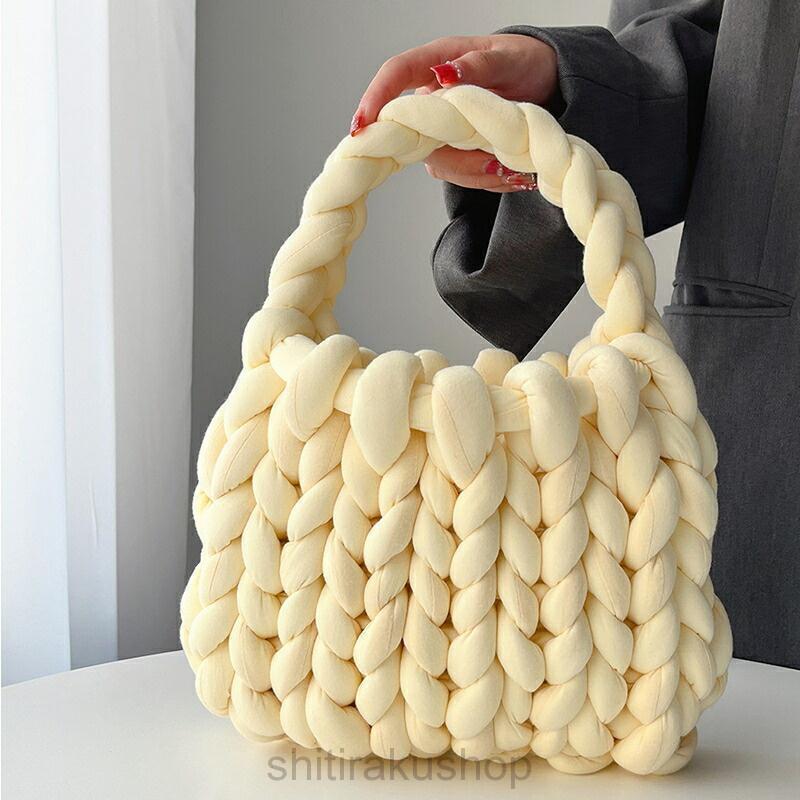 チャンキーニット バッグ 毛糸 もこもこバック マンドゥバッグ 