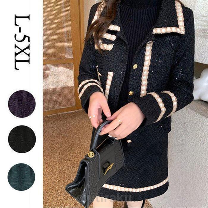 ツイード ワンピース 卒業式 大きいサイズ ジャケット スカート