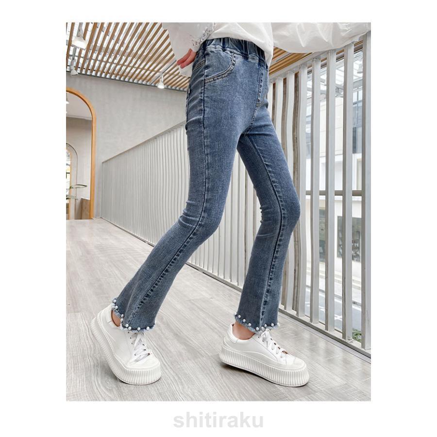 デニムパンツ 女の子 デニムブーツカット パンツ フレアパンツ ロングパンツ ボトムス キッズ ジュニア 女の子 学生 子供 伸縮性 おしゃれ | ブランド登録なし | 09