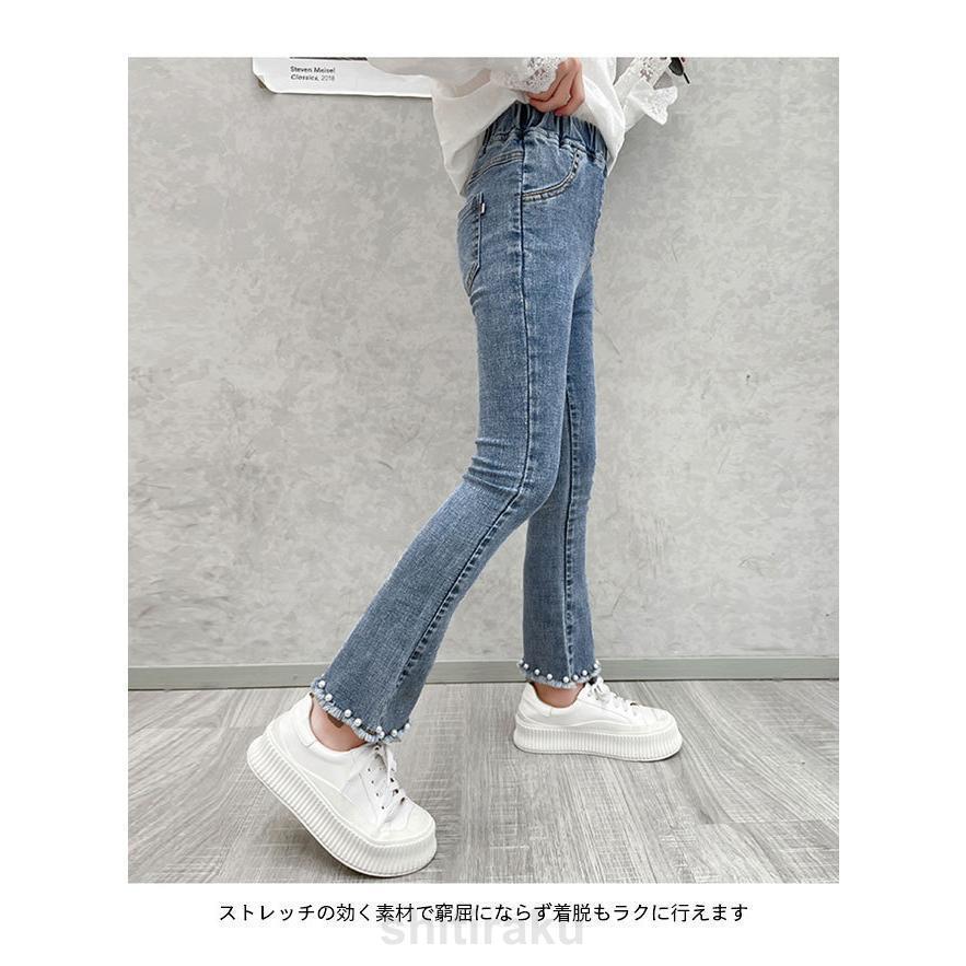 デニムパンツ 女の子 デニムブーツカット パンツ フレアパンツ ロングパンツ ボトムス キッズ ジュニア 女の子 学生 子供 伸縮性 おしゃれ | ブランド登録なし | 05