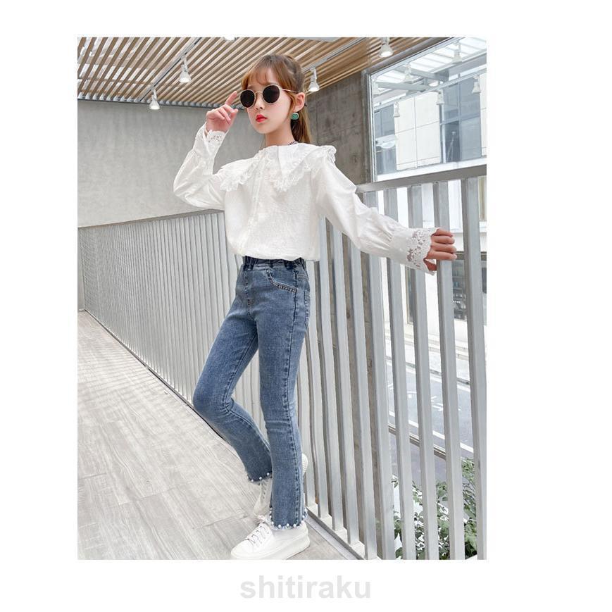 デニムパンツ 女の子 デニムブーツカット パンツ フレアパンツ ロングパンツ ボトムス キッズ ジュニア 女の子 学生 子供 伸縮性 おしゃれ | ブランド登録なし | 06