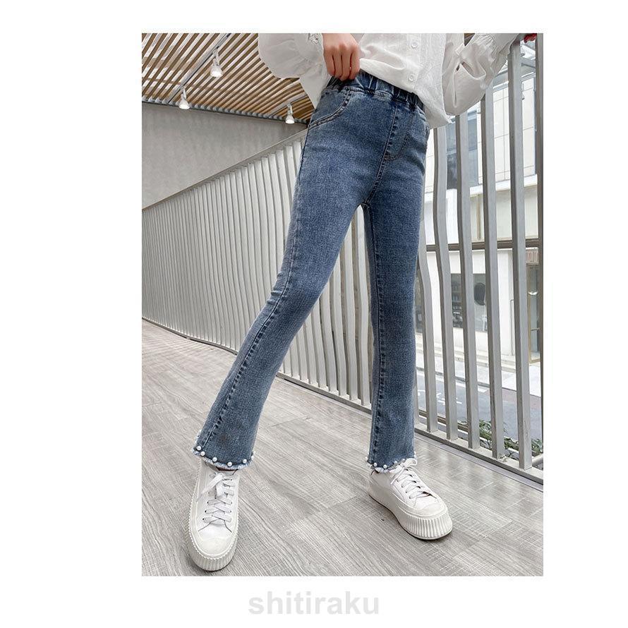 デニムパンツ 女の子 デニムブーツカット パンツ フレアパンツ ロングパンツ ボトムス キッズ ジュニア 女の子 学生 子供 伸縮性 おしゃれ | ブランド登録なし | 07