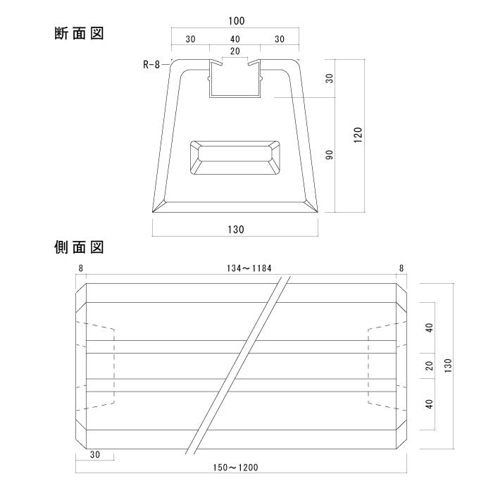 東洋ベース DA550-120 電気配管支持用ブロック ダクターベース(アルミアルマイト加工) 長さ550mm 高さ120mm【取寄商品 ...