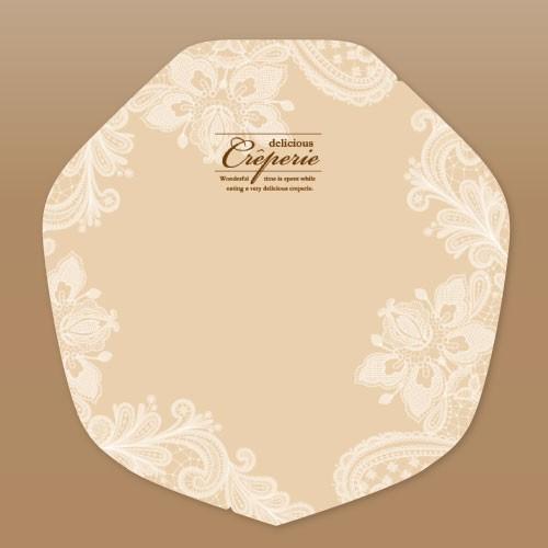 アオト印刷 【ラミ加工】クラフトクレープ包装紙（変形）レース 3,000