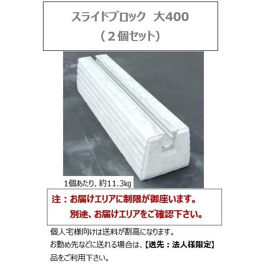個人宅OK スライドブロック大400 2個セット 高120mm×長400mm お