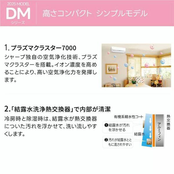 シャープルームエアコン DMシリーズ 2025年モデル 6畳用 AY-T22DM-W 