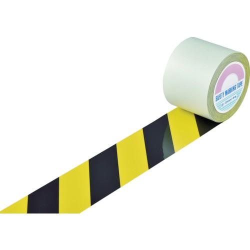 緑十字　ガードテープ（ラインテープ）　黄／黒（トラ柄）　100mm幅×20m　《発注単位：1巻》［OB］