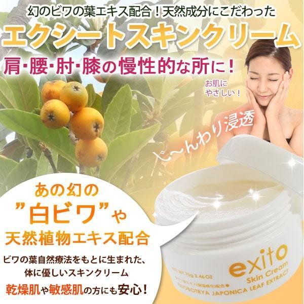 ビワの葉エキス配合 エクシートスキンクリーム(70g) 4個セット ビワの葉エキス配合 エクシートスキンクリーム(70g) 4個セット
