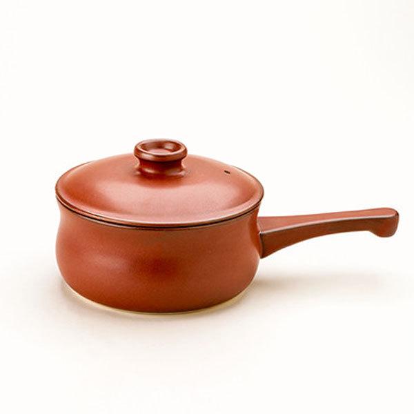マスタークック けんこう片手鍋（大）（ガス直火用）（朱色）（1200ml） 健康綜合開発 数量限定