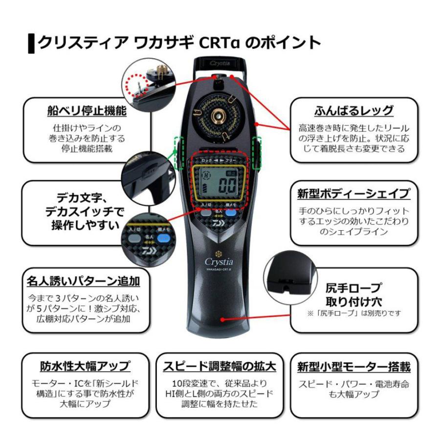 クリスティア ワカサギ CRTα メタリックガンメタ 電動リール 外部電源