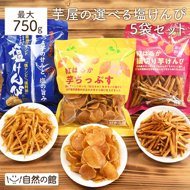 おつまみ 芋けんぴ 送料無料 芋屋の細切り塩けんぴ 5個セット 業務用 メガ盛り まとめ買い 南国製菓 水車屋 スイーツ 美味しさは元気の源 自然の館 通販 Paypayモール