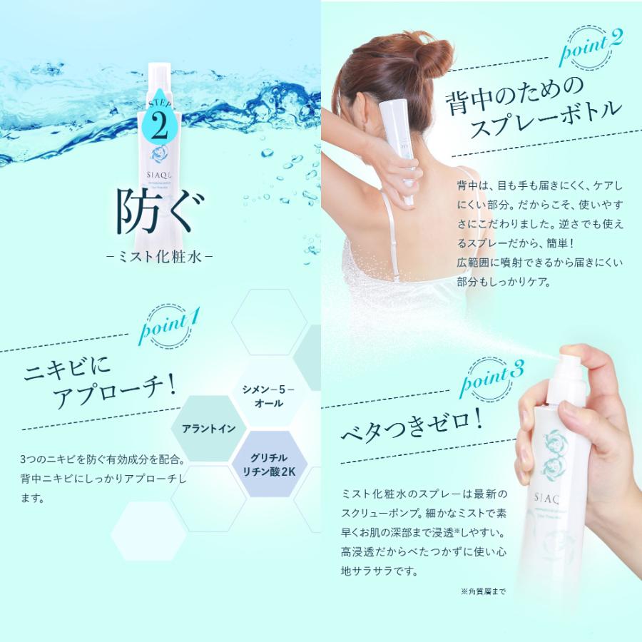 SIAQL 背中ニキビ スプレー 4点セット ニキビ 背中 ニキビケア