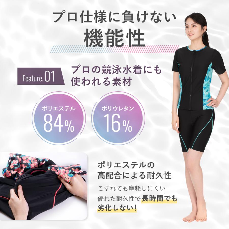 フィットネス水着 フィットネス水着レディース セパレート水着 半袖 体型カバー スポシア SPOXIA セパレート 水着 ジム 水着レディース 50代 母の日 ギフト｜shizenshop｜20