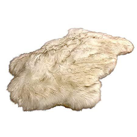 本物品質の Fur Faux Luxurious - Rug Throw Designer Crafted Hand Accents 好評販売中Fur - O Creamy カーペット、ラグ