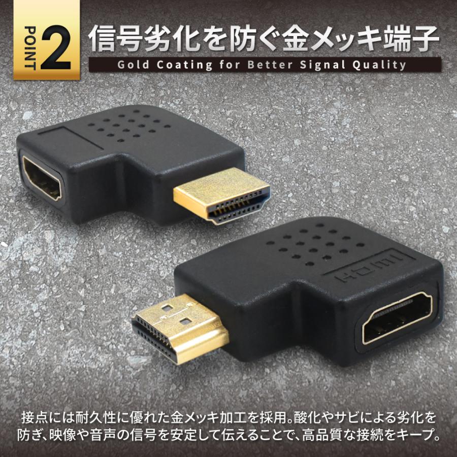 シズカウィル（shizukawill） HDMI 変換アダプタ 2種 2個セット 90度