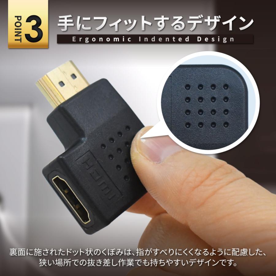 シズカウィル（shizukawill） HDMI 変換アダプタ 2種 2個セット 90度