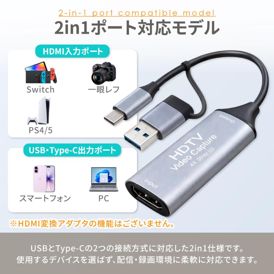 シズカウィル（shizukawill） HDMI キャプチャーボード USB3.0 Type-C