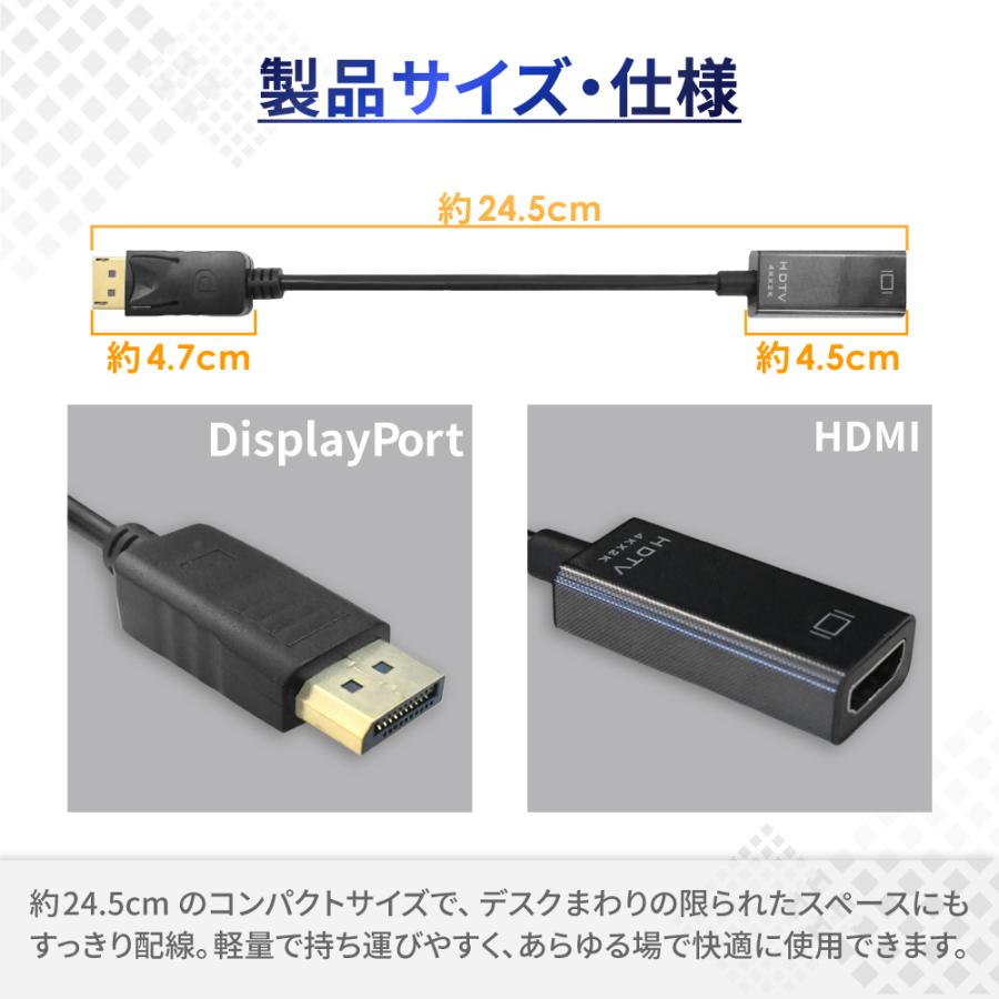 シズカウィル（shizukawill） DisplayPort to HDMI 変換アダプタ HDMI