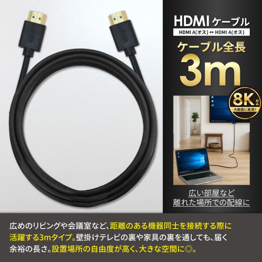 シズカウィル（shizukawill） HDMI ケーブル 8K 3m 高速転送 8K高画質