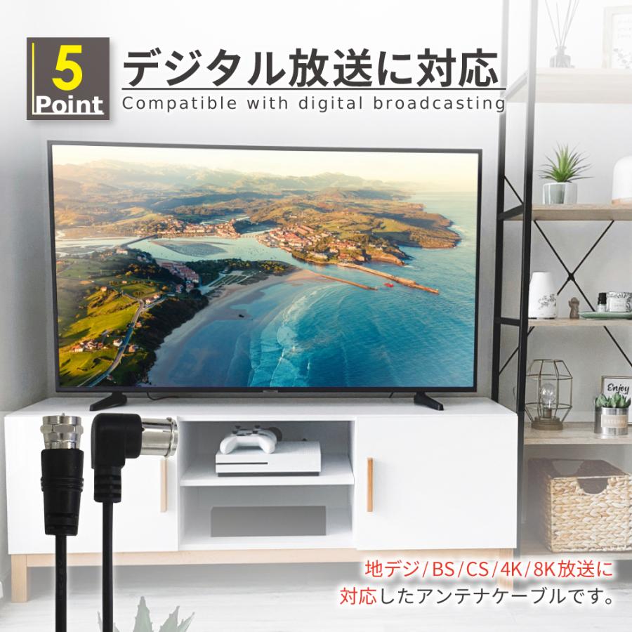 シズカウィル（shizukawill） アンテナケーブル 10m 4K 8K 地デジ BS