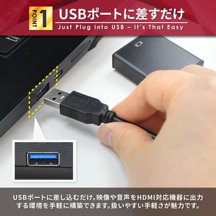 シズカウィル（shizukawill） USB to HDMI 変換アダプタ HDMI変換 USB2