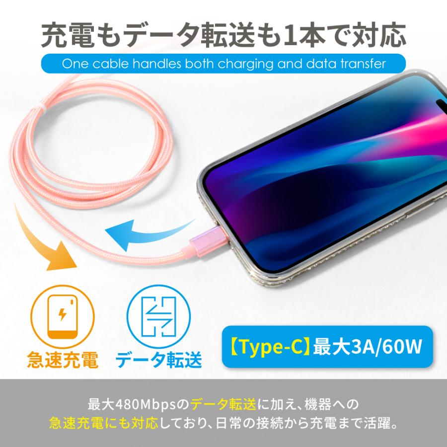 シズカウィル（shizukawill） Type-C ケーブル タイプc 充電ケーブル