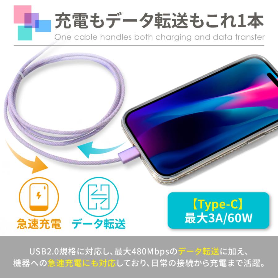 シズカウィル（shizukawill） Type-C ケーブル タイプc 充電ケーブル