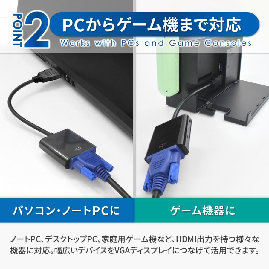 シズカウィル（shizukawill） HDMI to VGA 変換アダプタ VGA変換