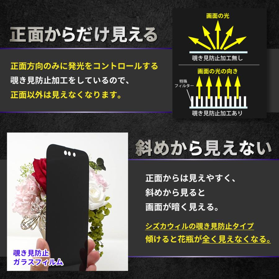 iPhone 14 Pro Max ガラスフィルム 覗き見防止 保護フィルム iphone14promax 液晶保護フィルム ガラスフィルム 黒縁 shizukawill シズカウィル｜shizukawill｜07