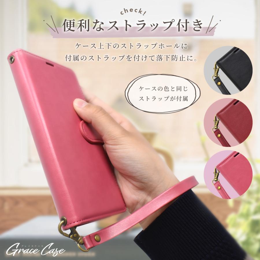 ピンク 手帳型スマホカバー 3レンズ対応 シズカウィル（shizukawill） arrows We3 ケース 手帳型 arrows We