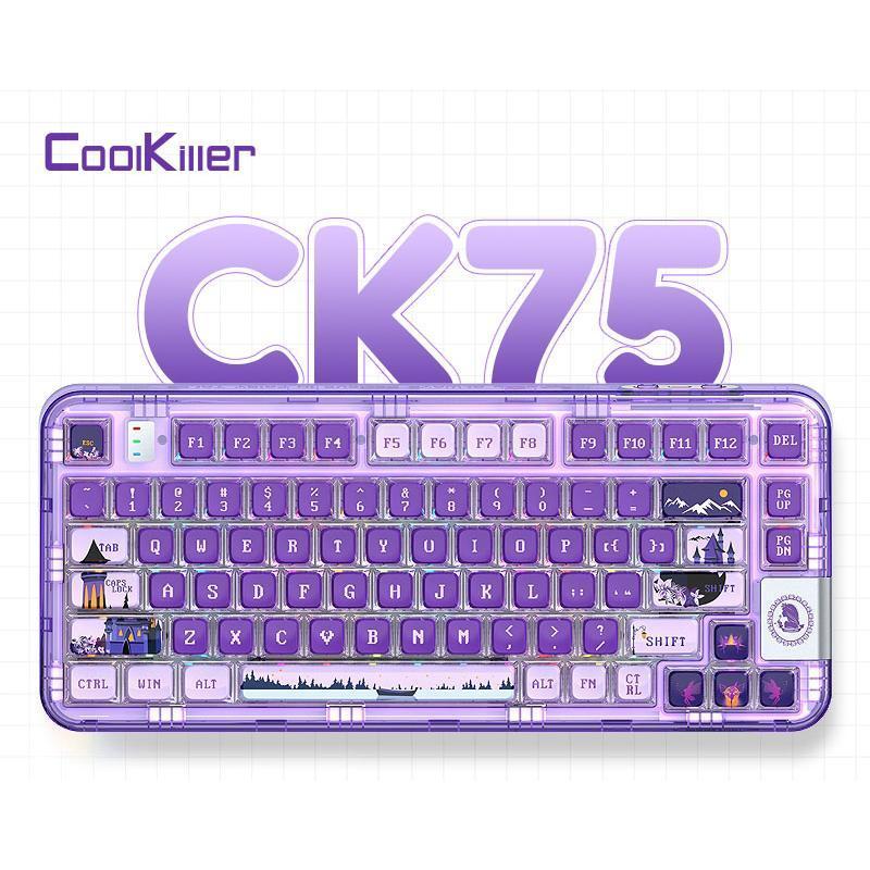 Coolkiller CK75 無線 ホットスワップメカニカルキーボード 透明アクリル ガスケット装着 ワイヤレス キーボード Windows