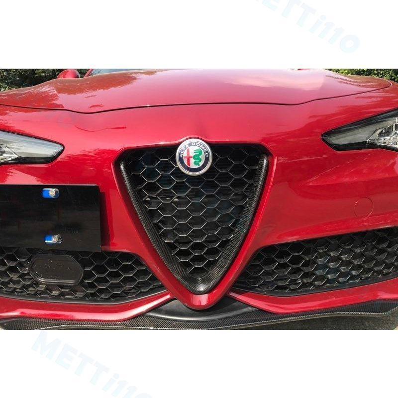Alfa Romeo アルファロメオ ステルヴィオ 2017年?用 カーボン グリルガーニッシュ フロントガーニッシュ カーボングリル