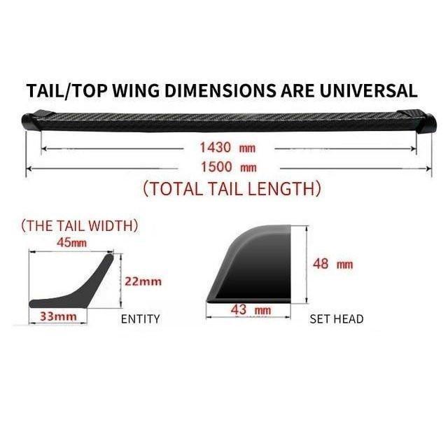 リアスポイラー ウイング 汎用 補修 スポイラー 1.5m 車 スタイリング 5D カーボン ゴム テール スポイラー PU ろう付け DIY｜shizukustore｜13
