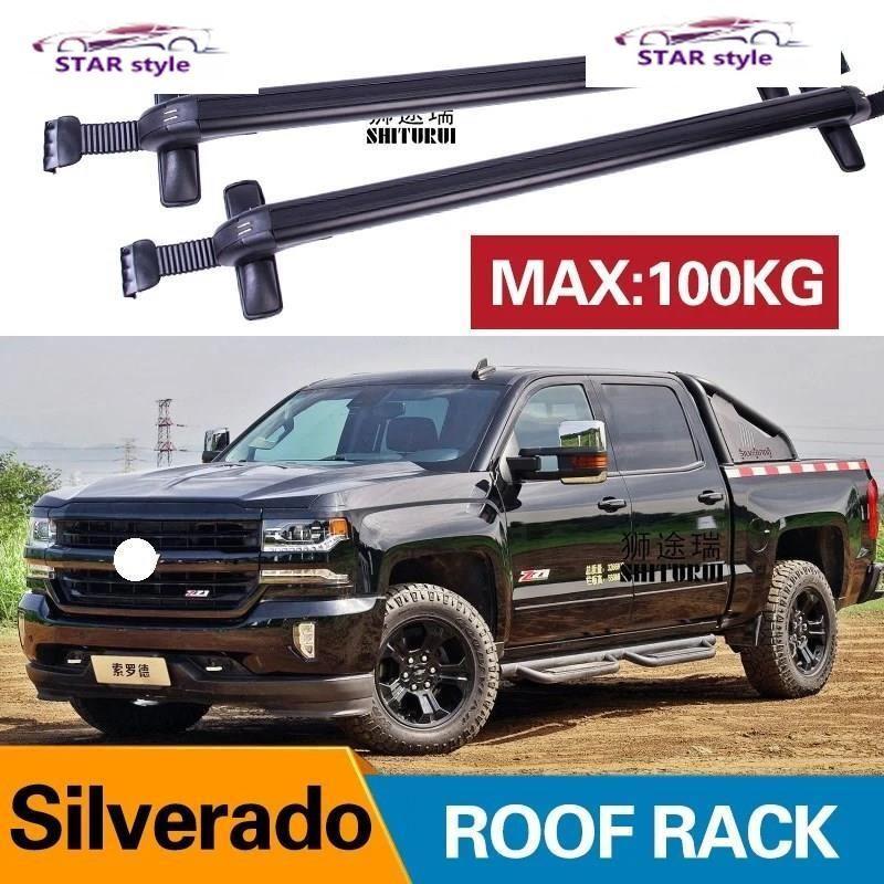 2 個屋根バーシボレーシルバラード 4dr ダブルキャブ 1418* 15クルー合金サイドバークロスレールルーフラックキャリア