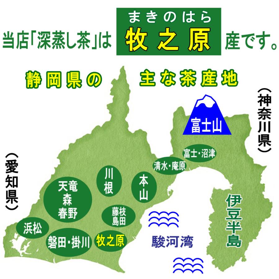 静岡茶 おいしい 通販 お茶 おすすめ 日本茶 深蒸し茶 かのう茶店 深むし茶100ｇ×12袋 送料無料｜shizuoka-cha｜06