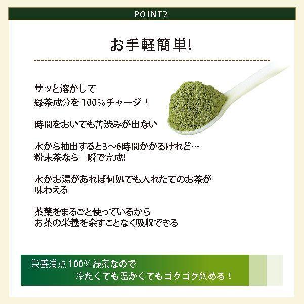 粉末緑茶 お茶 緑茶 100ｇ 粉末 静岡茶 徳用  まるごとほっと緑茶 国産 微粉末緑茶 粉末茶 業務用 カテキン｜shizuokachaen｜04