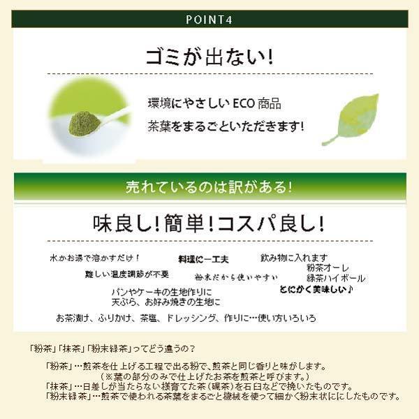 粉末緑茶 お茶 緑茶 100ｇ 粉末 静岡茶 徳用  まるごとほっと緑茶 国産 微粉末緑茶 粉末茶 業務用 カテキン｜shizuokachaen｜06