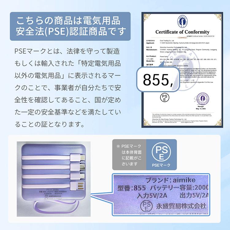 モバイルバッテリー 20000mAh 大容量 小型 3in1 4台同時充電
