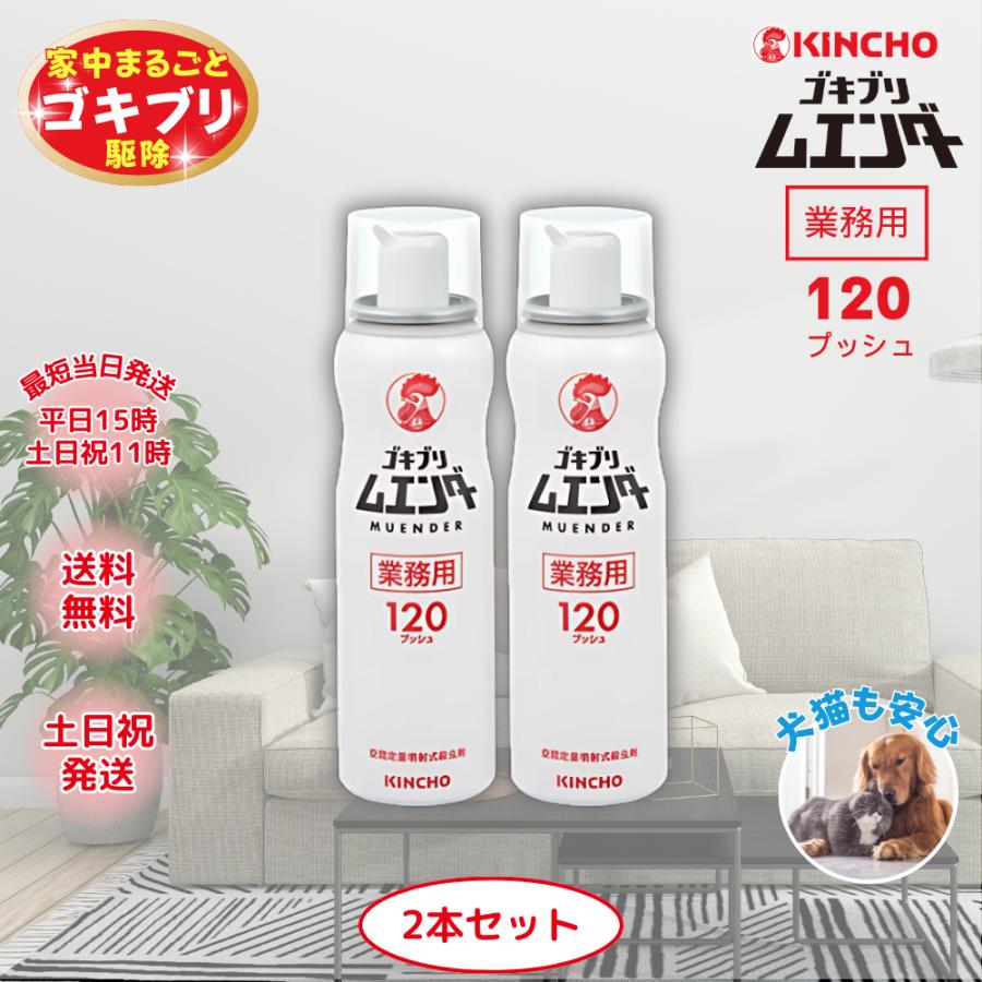 ゴキブリムエンダー 業務用 120プッシュ 2本 スプレー ゴキブリ駆除 キンチョー ゴキブリがいなくなるスプレー 大容量 殺虫剤 強力 持続効果 蚊 ハエ トコジラミ の商品画像