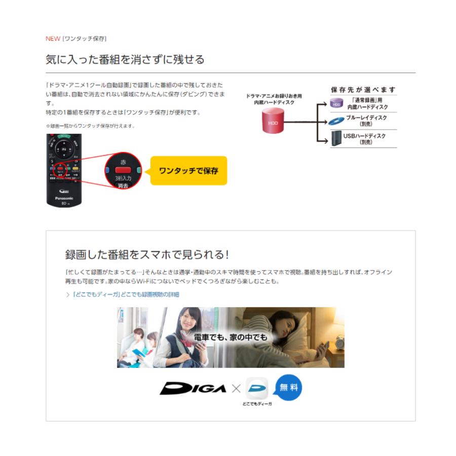 DIGA パナソニック ブルーレイディスクレコーダー DMR-2W202 2TB