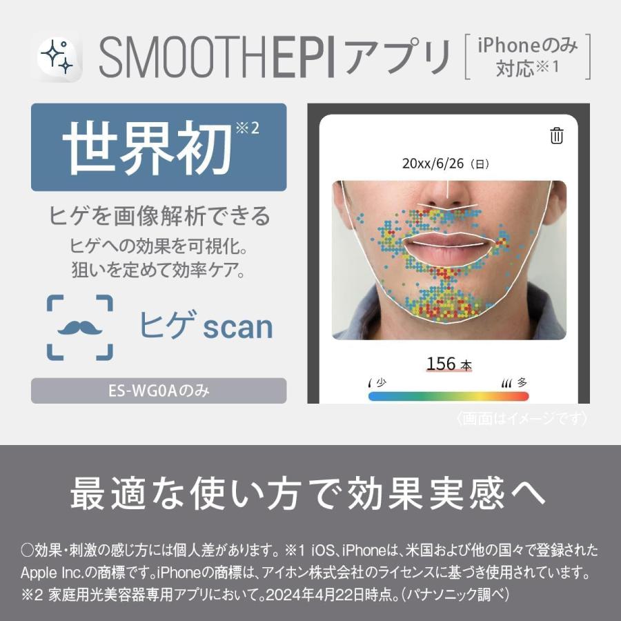 Panasonic パナソニック 脱毛器 スムースエピ ES-WG0A-H グレー Panasonic パナソニック 脱毛器 スムースエピ ES-WG0A-H グレー