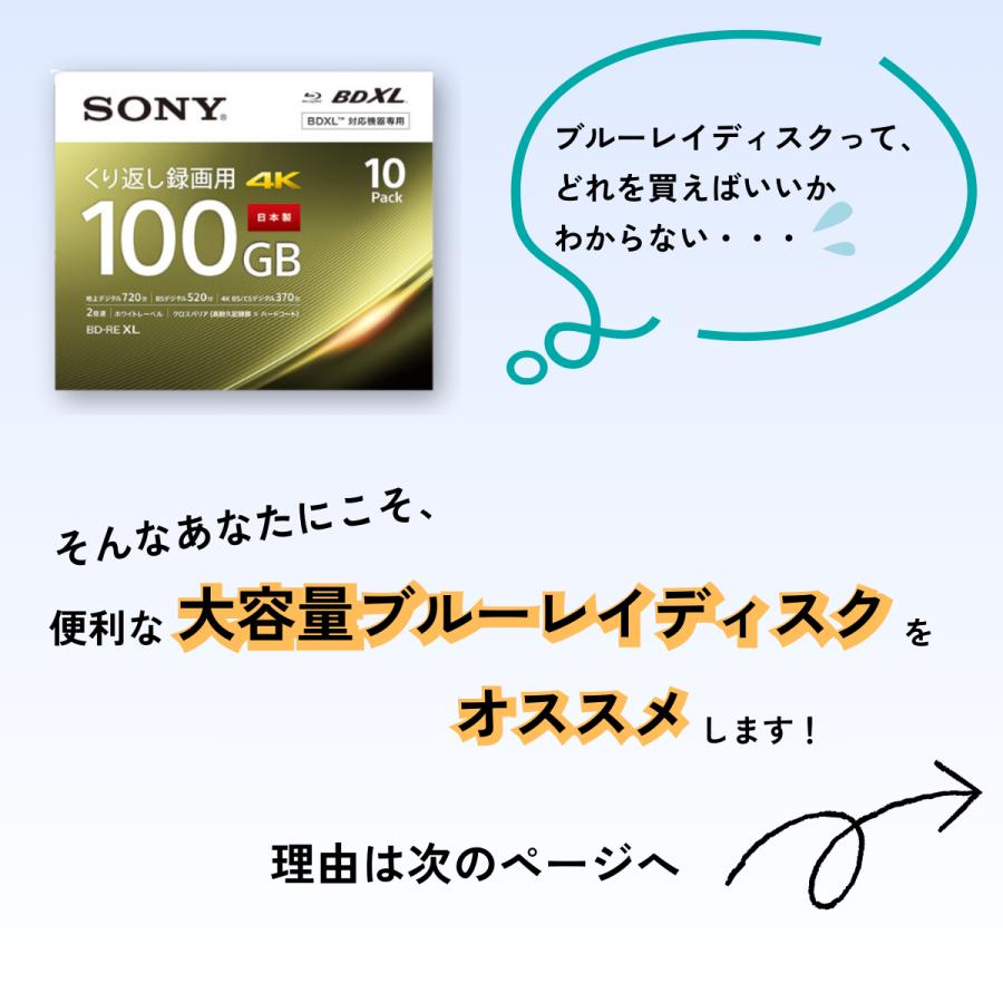 SONY ソニー ブルーレイディスク BD-RE XL 100GB 10枚入り SONY ソニー ブルーレイディスク BD-RE XL 100GB 10枚入り