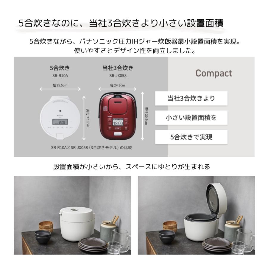 Panasonic（パナソニック） 訳あり 箱痛み品 炊飯器 ホワイト SR-R10A