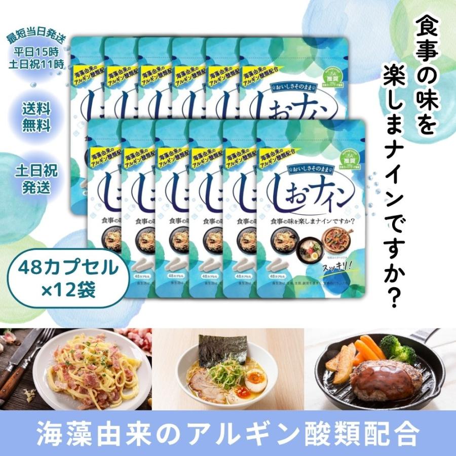 しおナイン 48粒 12袋 塩分 サプリメント 塩ナイン シオナイン 無添加 サポート成分配合 トイメディカル 日本製 : シェアリング ...