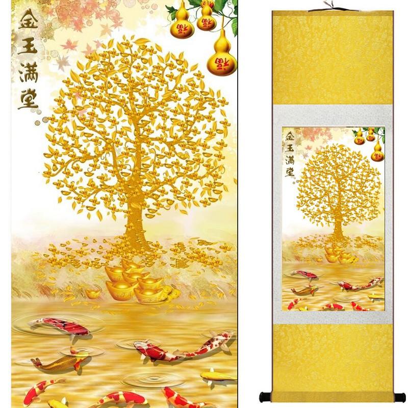 風水 玄関 絵 鯉 金のなる木 掛け軸 開運 金運 財運 Mm339 笑売太郎 ヤフー店 通販 Yahoo ショッピング