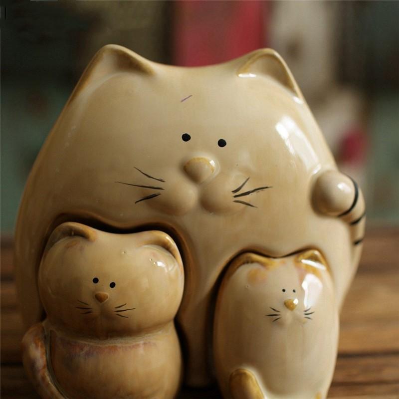 猫 置物 陶器 オブジェ 小さい かわいい 3体セット ネコ Mm374 笑売太郎 ヤフー店 通販 Yahoo ショッピング